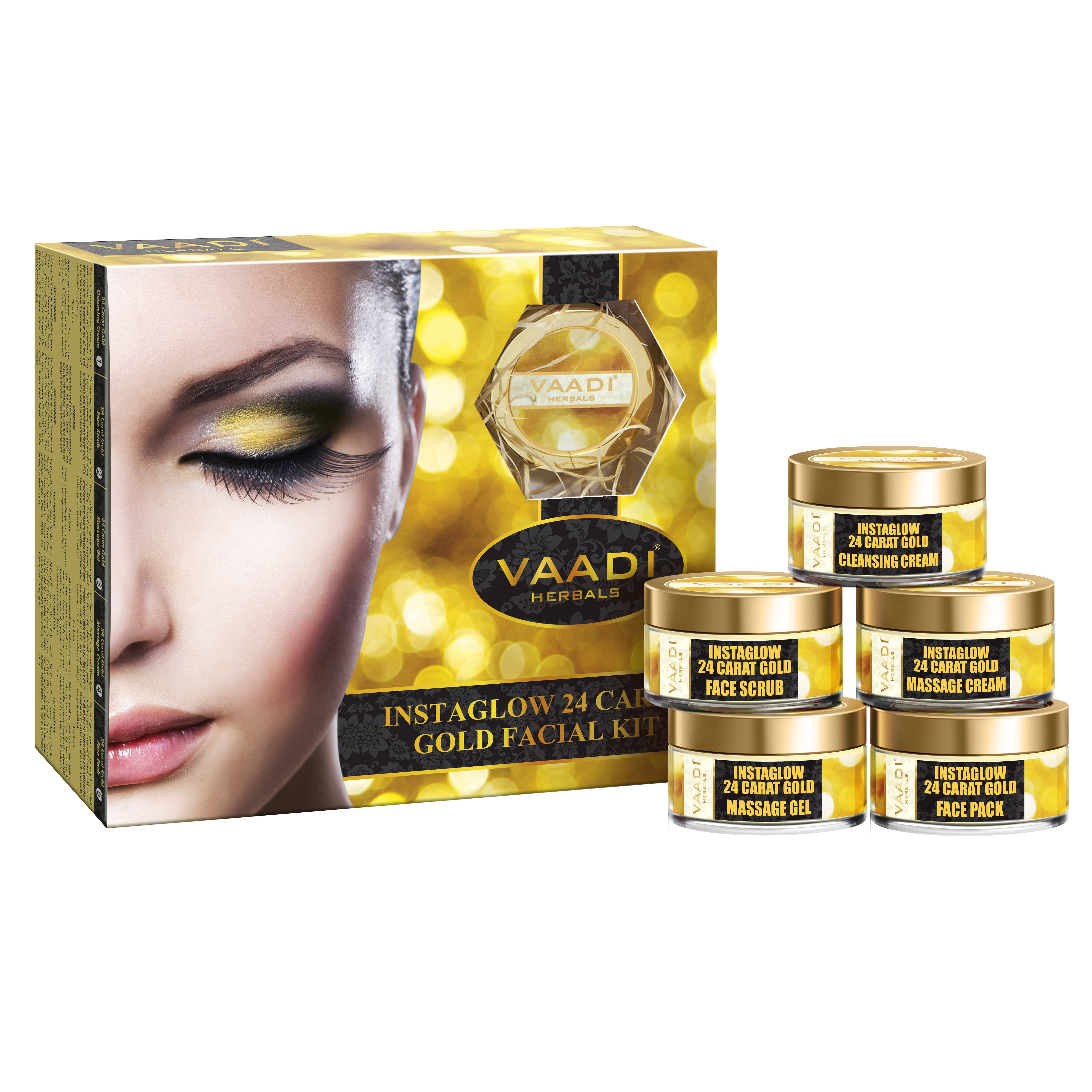 Gold Facial Kit - 24 Carat Gold Leaves, Marigold & Wheatgerm Oil, Lemon Peel Extract